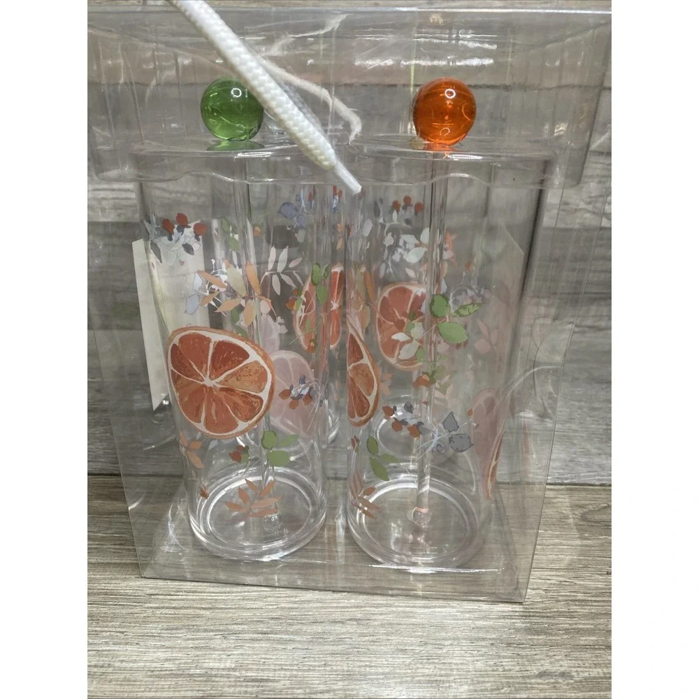 Martha Stewart Collection 8-piece Drink Set Acrylic 2019 NEW Sealed